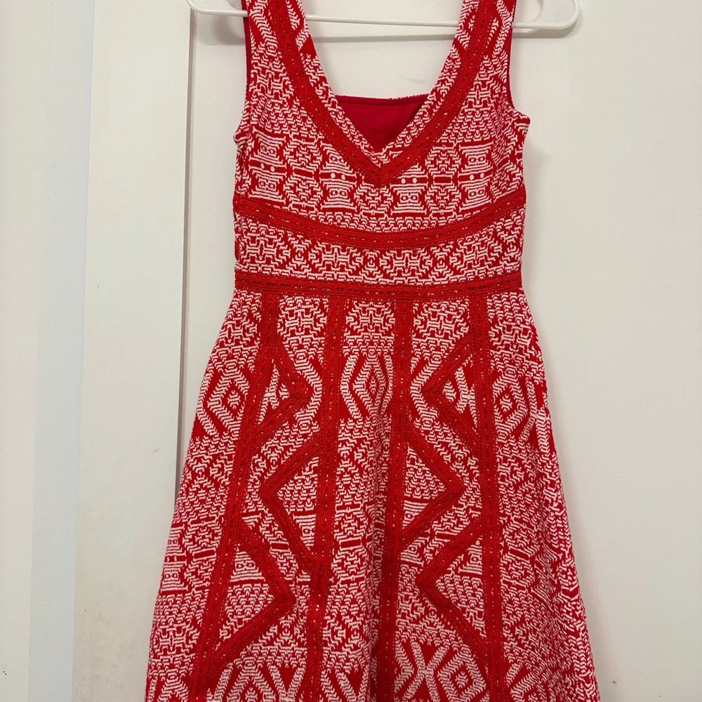 Maeve Red Geometric Kids Dress - Picture 2 of 5